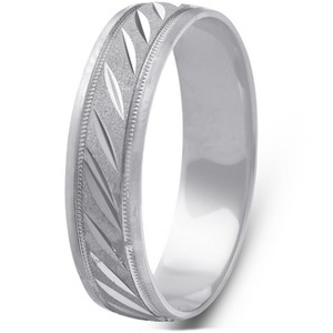 Pompeii3 Mens 10k Black Gold Mens Hand Carved 5mm Wide Ring Wedding Band - 1 of 3