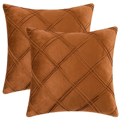 Unique Bargains Luxury Sofa Decorative Solid Diamond Pinch Pleated Throw Pillow Covers 2 Pcs