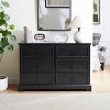 KTMBDW  Modern 6 Drawer Double Dresser for Bedroom with Black Pull ring, Adults & Kids Wide Dressers & Chests of Drawers for Hallway, Entryway - 2 of 4