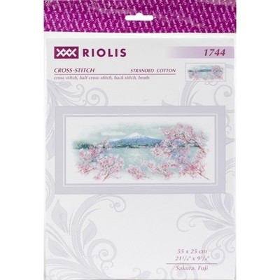 RIOLIS Counted Cross Stitch Kit 21.75"X9.75"-Sakura Fuji (14 Count)