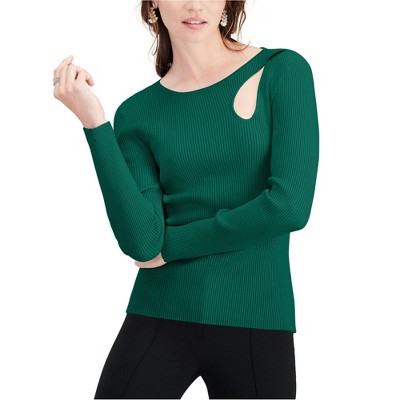 I.N.C International Concepts Womens Teardrop Cutout Pullover Sweater, Green, X-Large