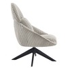 Corduroy Swivel Upholstered High Back Accent Chair with Pillow and Thick Cushion - 3 of 4
