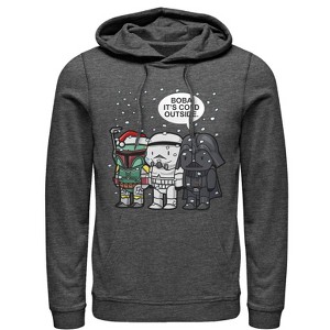 Men's Star Wars Christmas Boba It's Cold Outside Pull Over Hoodie - 1 of 4