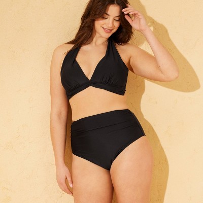 Shade & Shore Women's Shirred High Waist Medium Coverage Bikini Bottom - Shade & Shore™ Black M — фото 4