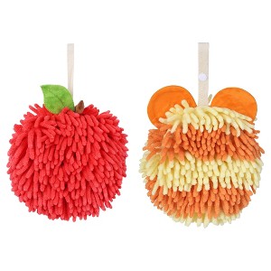 REGALWOVEN 2 Pcs Cute Soft Absorbent Chenille Ball Fuzzy Hand Towel - 1 of 4