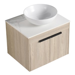SEVOBAL Bathroom Vanities 36 Inch Modern Float Vanity Ceramic Sink Soft Close Door for Modern Bathroom, Beige, 35.6"*18.9"*23.8" - 1 of 4