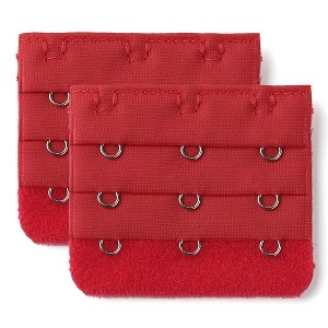 Allegra K Women's 3 Hook 3 Row Stretchy Bra Strap Extenders Hooks Bra Band - 1 of 3