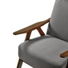 Fabric Upholstered High-Back Accent Chair with Attached Cushions, Cushion Seat and Back, Solid Wood Frame and Walnut Finish - 4 of 4