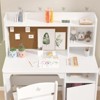 Kids Study Desk and Chair Set, Kids Desk with Hutch and Storage Cabinet, Wooden Children Study Table,for Kid Bedroom, White - 3 of 4