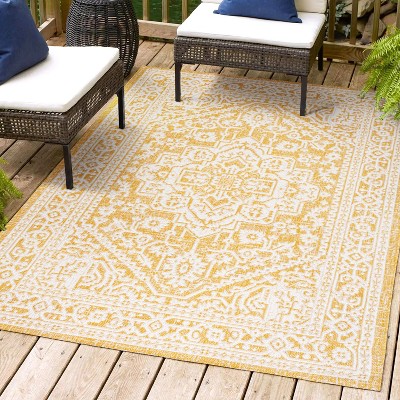 JONATHAN Y Sinjuri Medallion Textured Weave Indoor/Outdoor Area Rug