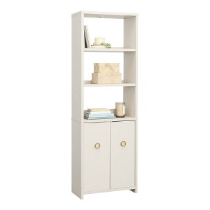 Sauder 70" 5 Shelf Grand Coast Bookcase with Doors Dove Linen - 1 of 4