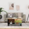 vidaXL Reclaimed & Engineered Wood Rectangular Coffee Table - Multicolor, Spacious Storage, Easy Assembly, Unique Handmade Design, Solid Construction - 2 of 4