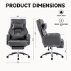 ALEXOUN Swivel Ergonomic Office Chair with Lumbar Support and Footrest & Headrest,Reclining Faux Leather High Back Home Computer Desk Chair - 3 of 4