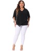 Agnes Orinda Women's Plus Size V Neck Short Sleeve Flowy Double Layered Irregular Chiffon Blouses - image 3 of 4