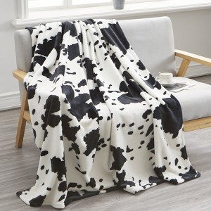 LOVEVOOK Soft Cow Print Blanket, Cozy Cow Throw Blanket for Couch Bed and Travel, Cow Decor Plush Throw Blankets for All Seasons - 1 of 4