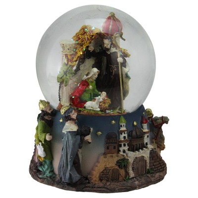 5.75" Nativity Manger Scene Christmas Musical Snow Globe