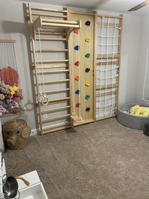 Walnut - 9-in-1 Swedish Ladder Wall Gym And Climber : Target