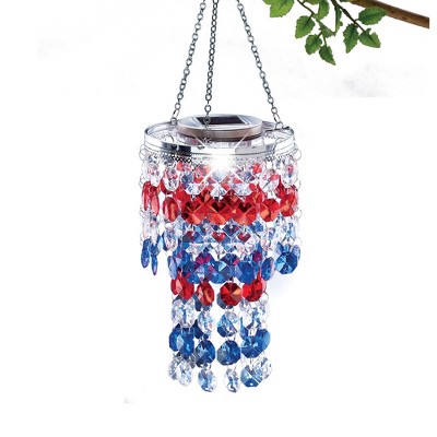 Collections Etc Solar Patriotic Chandelier Dangler