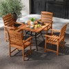 Costway Patio Chairs Set of 2/4 with Inclined Backrests and Slatted Seats for Deck - 4 of 4