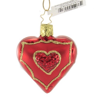 Inge Glas 2.5" From The Heart Ornament Valentine's Day Christmas  -  Tree Ornaments