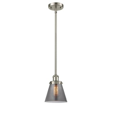 Cone - 1 Light Stem Hung Mini Pendant In Industrial Style-9 Inches Tall and 6 Inches Wide