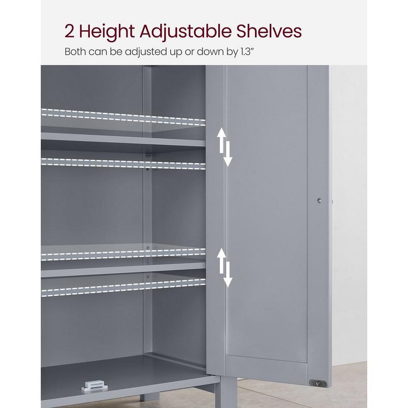 VASAGLE Bathroom Floor Storage Cabinet, Freestanding Bathroom Storage Unit with Adjustable Shelve, 4 of 9