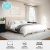 Martha Stewart Britta Upholstered Platform Bed with Rounded Headboard, Piped Detailing and Cushioned Siderails, Wood Slat Bottom, No Box Spring Needed - 4 of 4