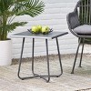 Vynxaria Patio End Tables - 18-Inch Gray Modern Side Table with X-Shape Base - 2 of 4