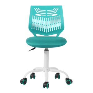 FurnitureR Desk Chair Armless, Adjustable Home Office Task Chair with Mesh Padded Cushion, Swivel Study Computer Chair with Rolling Wheels , Green - 1 of 4