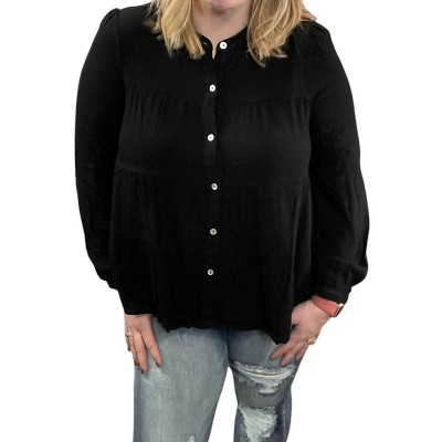 Women's Tiered Button Front Top - eesome