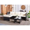 Bronson 3 Piece Sofa Set - Indoor/Outdoor - PAT9022 - Black/Beige - Safavieh - 2 of 4