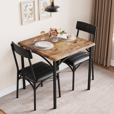 Whizmax 3-Piece Dining Table Sets with 2 Upholstered Chairs for Home Kitchen Small Space