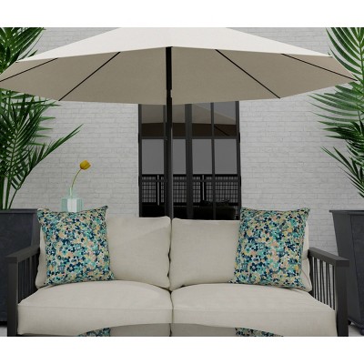 22" x 22" Multicolor Floral Canvas Indoor/Outdoor Throw Pillow