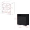 Okak 3-Drawer Dresser with 1 Door-Storage Cabinet&1 Shelf,Spacious Storage Dresser for Living Room,Bedroom,Entryway,Metal Handle,Matte Black - 3 of 4