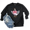 Valentine Goose Coquette - Women's Garment Dyed Long Sleeve Graphic T-Shirt - 3 of 4