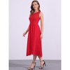 INSPIRE CHIC Women's Summer Sleeveless A Line Midi Cotton Crewneck Casual Tank Dress - 3 of 4