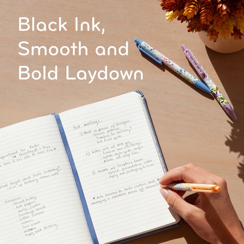 U Brands 6pk Ballpoint Pens Black Ink Laguna Bountiful Bouquet, 6 of 11