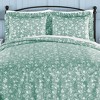 Collections Etc Floral Scroll Ruffled Edge Plissé Pillow Sham - 2 of 3