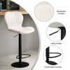 Modern Bar Stools Set of 4, Adjustable Counter Height Bar Stools with Backrest, PU Leather Breakfast Swivel Bar Chairs for Kitchen Island - 4 of 4