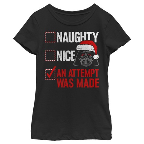 Girl's Star Wars Christmas Vader Attempt Made T-shirt : Target