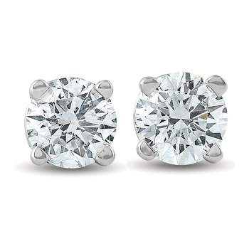 1/6 Ct. T.w. Princess Cut Diamond Stud Earrings In Sterling Silver ...