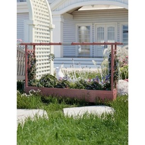 coucheta Wooden Elevated Planter Box with Trellis & Canopy - Includes Side Supports & Drainage Holes, for Outdoor Climbing Plants Vines Patio - 1 of 4