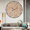 Large 30 Inch Farmhouse Wall Clock Wood and Metal Silent Operated for Living Room Kitchen Office Decor - 4 of 4
