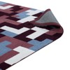 Modway Andela Interlocking Block Mosaic 8x10 Area Rug - Multicolored Red and Light Blue,  100% Polyester Microfiber ,  Tight Low Pile Weave - 4 of 4