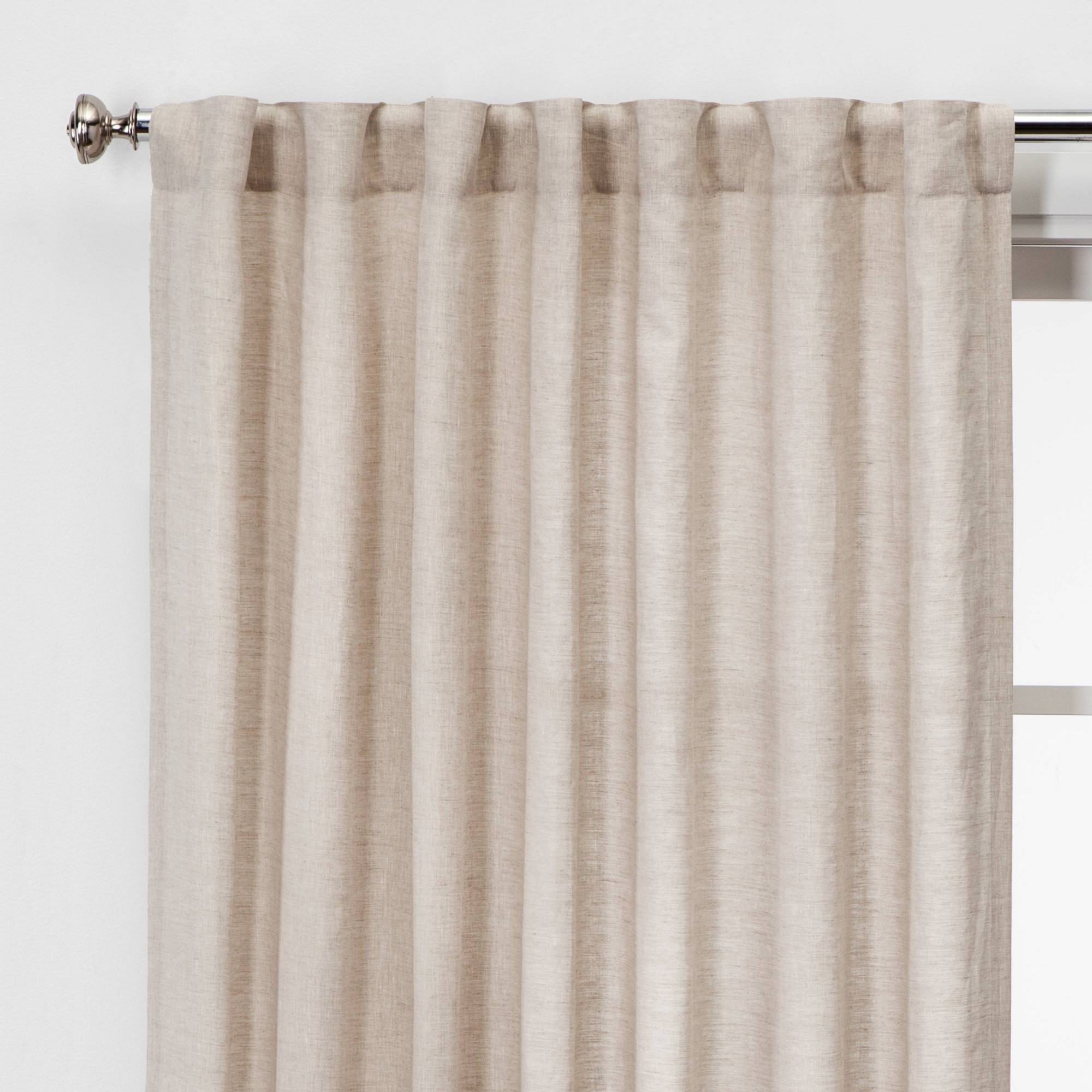 54"x84" Light Filtering Linen Window Curtain Panel Cream - Threshold™