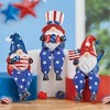 Collections Etc Hand-Painted 4th of July Patriotic Gnomes with Posable Legs - Set of 3 Blue - 2 of 2