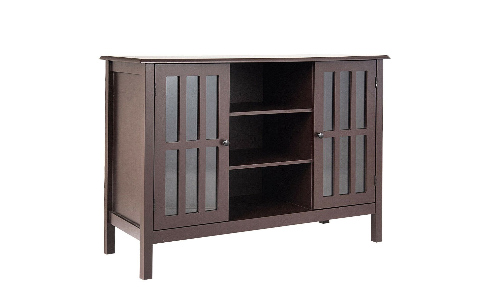 Costway Wood TV Stand Entertainment Media Center Console for TV up to 50''