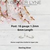 Hoop Flat Back Earrings for Women Sterling Silver 16G 6mm Cartilage Helix Upper Lobe Body Piercing Ginger Lyne - 4 of 4