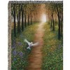 Manual Woodworkers and Weavers "Forest Path Dove" Tapestry Throw Blanket 50"x60", Cotton, Peaceful Nature and Spiritual Comfort Decor - 2 of 3