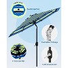 TackView 9FT Outdoor Patio Umbrella with 8 Ribs, Push Button Tilt & Crank, Striped Market Umbrella, UV Protection Waterproof - 4 of 4